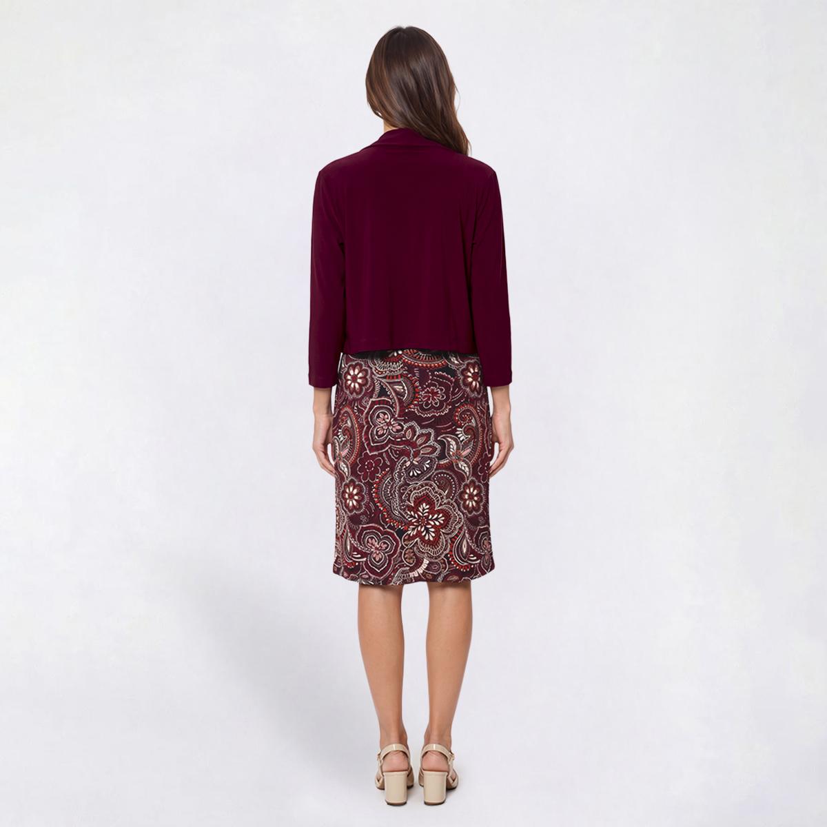 Plus Size Perceptions 3/4 Sleeve Floral Shift Jacket Dress