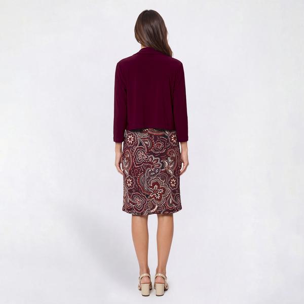Womens Perceptions 3/4 Sleeve Floral Shift Jacket Dress