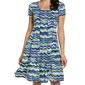 Petite Sami &amp; Jo Short Sleeve Seam Wavy Stripe A-Line Dress - image 2