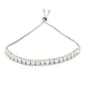 Silver Plated Square Cubic Zirconia Adjustable Bracelet - image 1