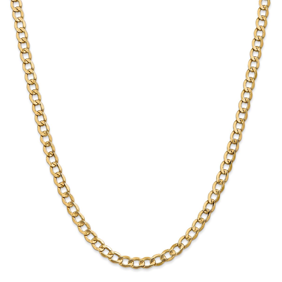 Mens Gold Classics(tm) 5.25mm. 14k Semi Solid Curb Link Necklace