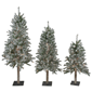 Northlight Pre-Lit Slim Flocked Alpine Christmas Trees - Set of 3 - image 2