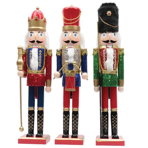 Santa's Workshop 15in. Sequin Nutcracker - Set of 3 - image 