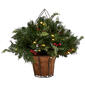 National Tree 14in. Pre Lit Life-Like Hanging Basket with Berries - image 1