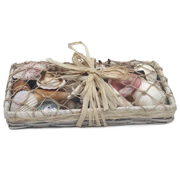 White Long Shell Basket - image 