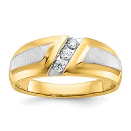 Mens Gentlemens Classics(tm) 14kt. Two Tone Gold 1/5ct. Diamond Ring