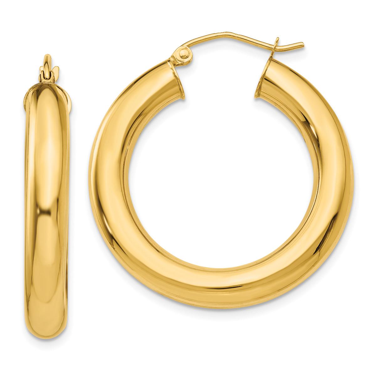 Gold Classics™ 14kt. Polished Gold 5mm Thick Hoop Earrings
