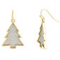 Two-Tone Framed Glitter Tree Drop Earrings - image 1