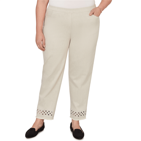 Plus Size Alfred Dunner Detail Driven Geometric Cut Out Pants - image 