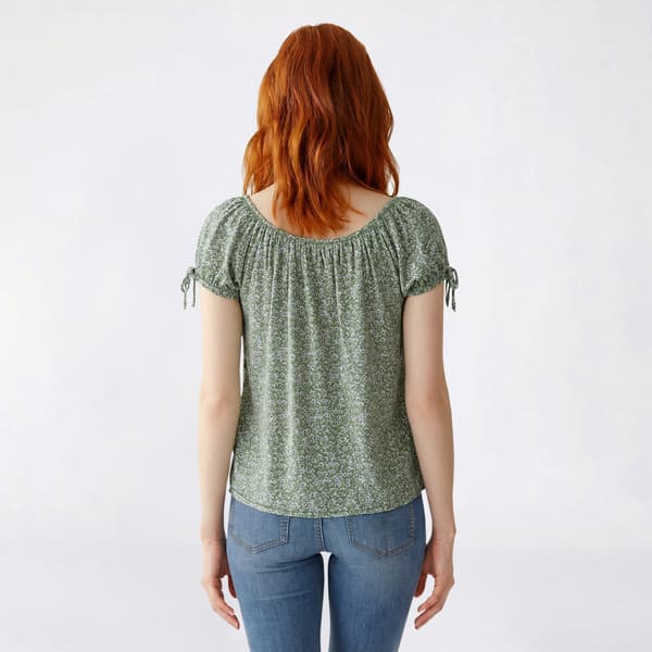 Juniors Wallflower Layla Yum Jersey Scoop Neck Button Front Top