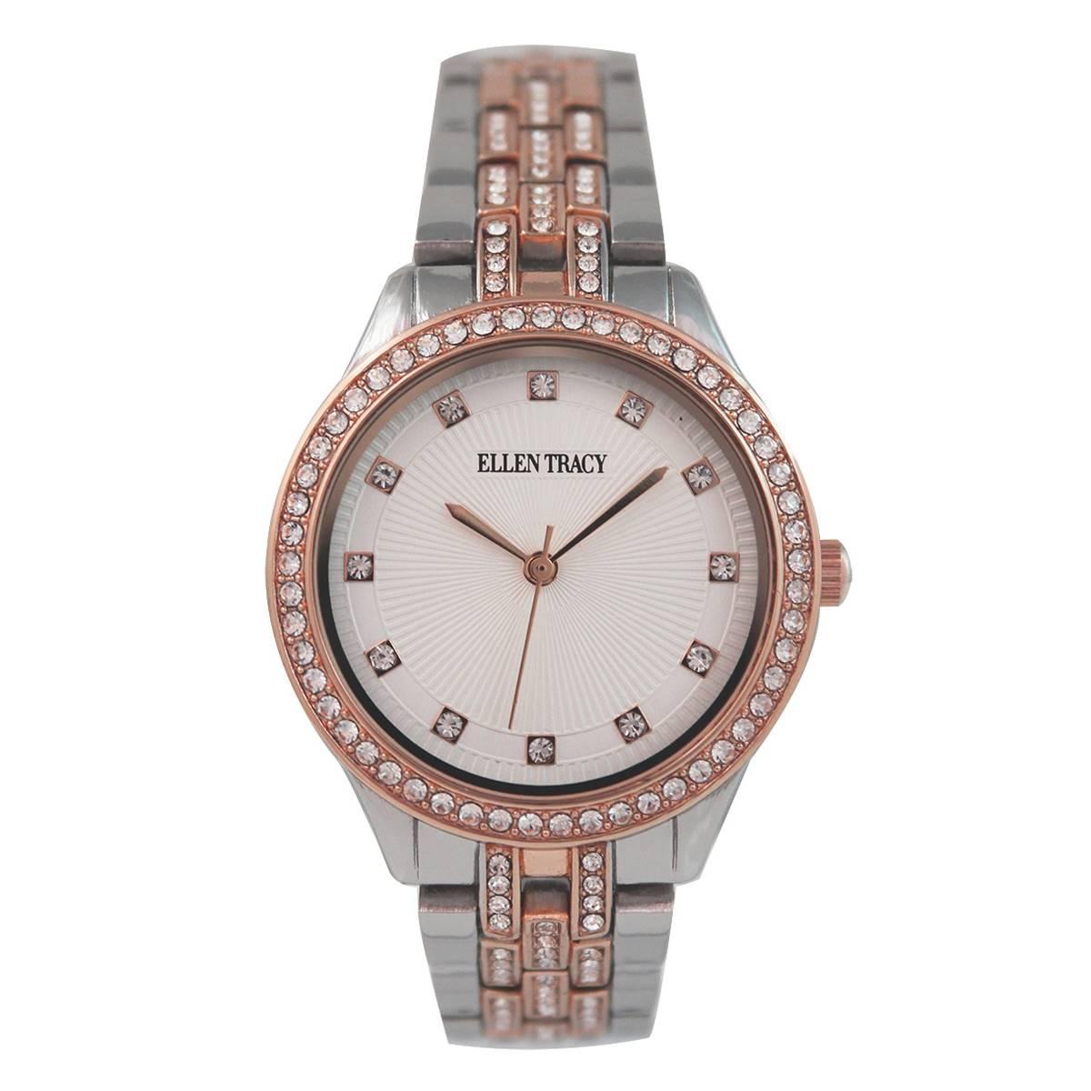 Womens Ellen Tracy Two-Tone Rose Gold Bracelet Watch -...