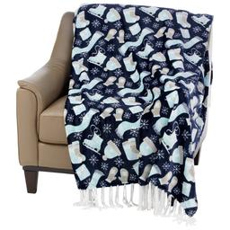 Mountain Ridge Time for Skating Fringe Popcorn Throw