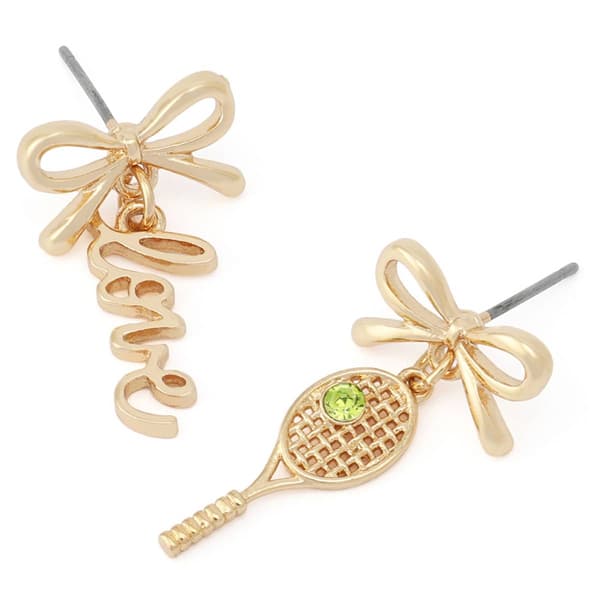 Betsey Johnson Tennis Racquet Love Mismatch Earrings