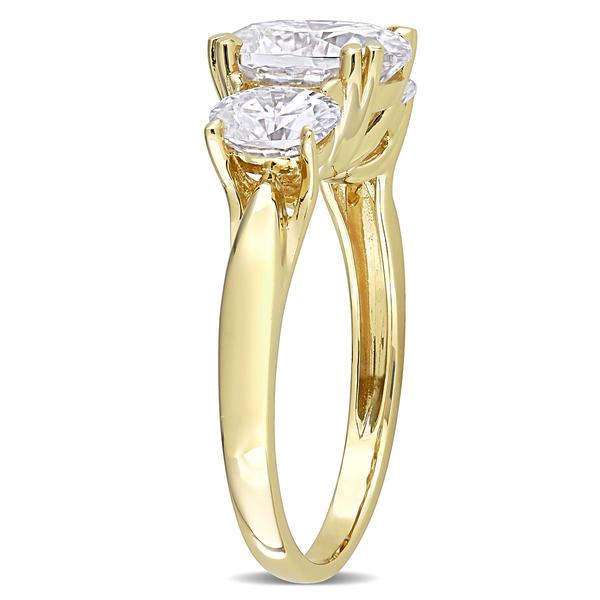 Diamond Classics™ 10kt. 3-Stone Yellow Gold Moissanite Ring