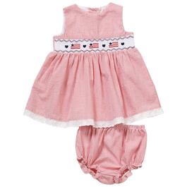 Baby Girl &#40;3-24M&#41; Good Lad July 4th Smocked Dress w/ Bloomers