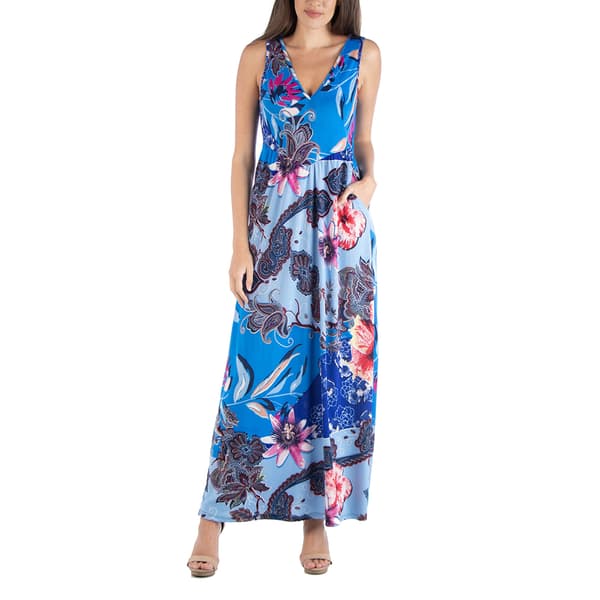Womens 24/7 Comfort Apparel Multicolor Sleeveless Maxi Dress - image 