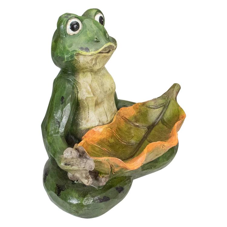 Northlight Seasonal 14in. Frog Birdfeeder Outdoor Garden Statue