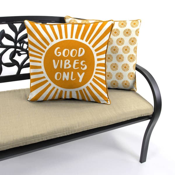 Jordan Manufacturing Good Vibes Only Outdoor Throw Pillow