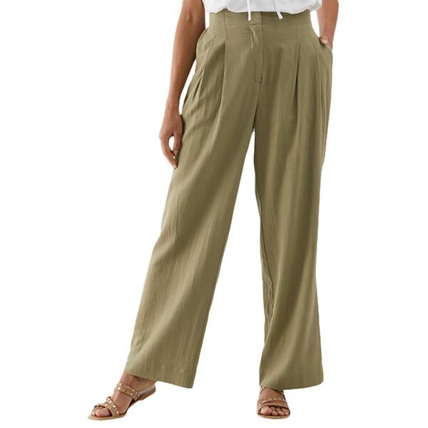 Womens Ella Rafaella&#40;R&#41; Linen Blend Pleated Wide Leg Pants - image 