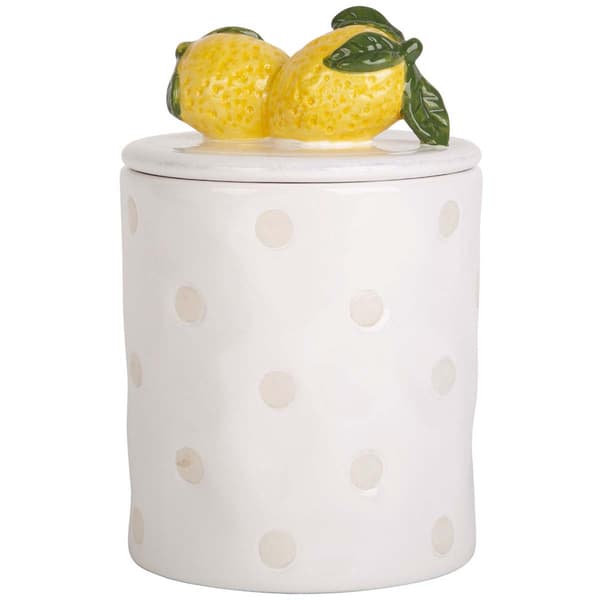 Home Essentials 36 Oz Dots Canister with Lemon