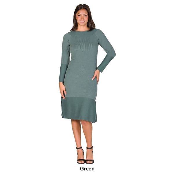 Womens 24/7 Comfort Apparel Ribbed Knit Sweater Dress