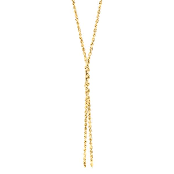 Gold Classics(tm) 10kt. Yellow Gold Hollow Rope Lariat Y-Necklace - image 