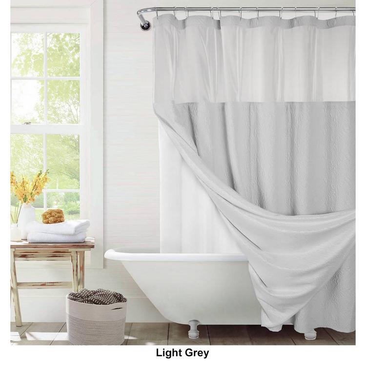 Awesome Home Starburst Crinkle Snap-In Liner Shower Curtain