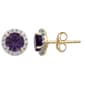 Genuine Amethyst & Created White Sapphire Earrings - image 1