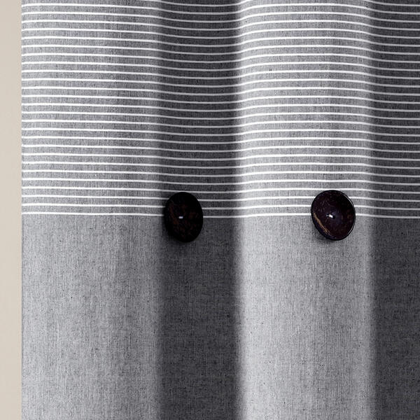 Lush Décor® Farmhouse Button Stripe Cotton Shower Curtain