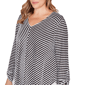 Plus Size Ruby Rd. Must Haves I Roll Tab Sleeve Stripe Blouse - image 5