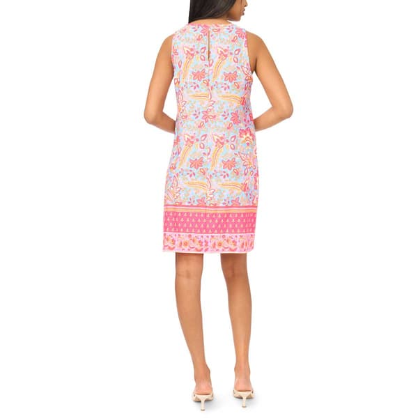 Womens MSK Sleeveless Floral Keyhole Back Shift Dress