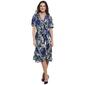 Womens NY Collection Elbow Sleeve Print Wrap Dress - image 1