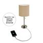 LimeLights Brush Steel Lamp w/Charging Outlet/Tan Shade-Set of 2 - image 6