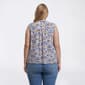 Plus Size Napa Valley Sleeveless Floral Pleat Henley Blouse - image 4