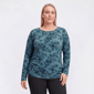 Plus Size Hasting & Smith Long Sleeve Floral Side Ruched Tee - image 2