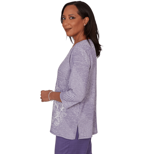 Womens Alfred Dunner Grand Bazaar Floral Embroidery Sweater