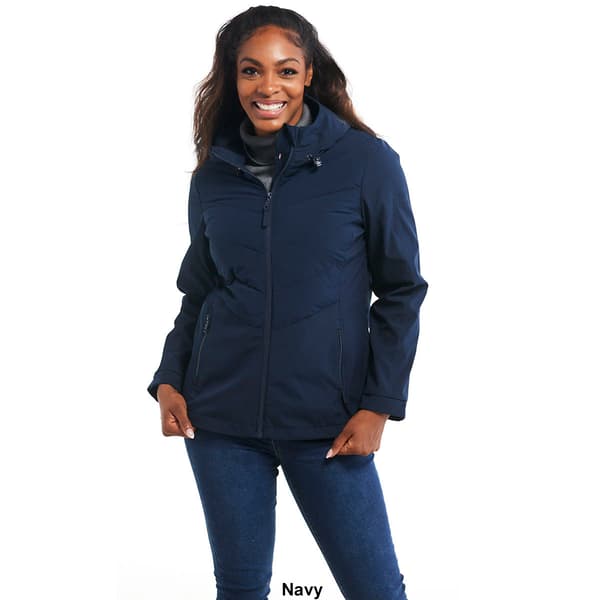 Womens Tommy Hilfiger Mixed Media Rain Jacket