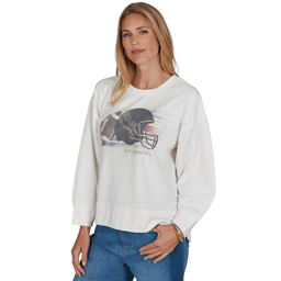 Petite Ruby Rd. Game of Luxe Football Graphic Terry Sweatshirt