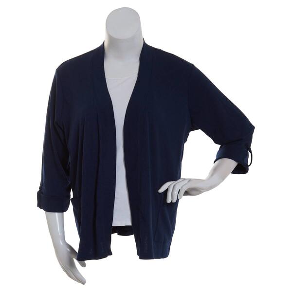 Petite Hasting & Smith 3/4 Sleeve Open Front Knit Cardigan - image 