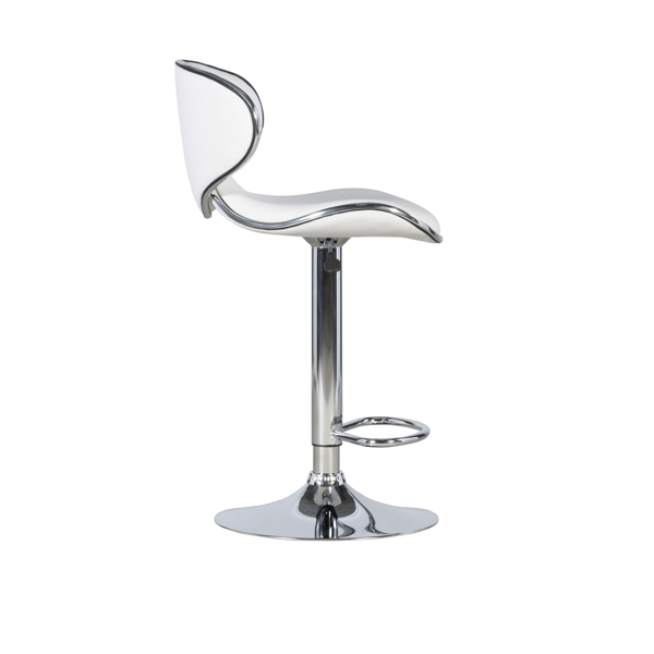 Linon Home Decor Beldon White Faux Leather Adjustable Barstool