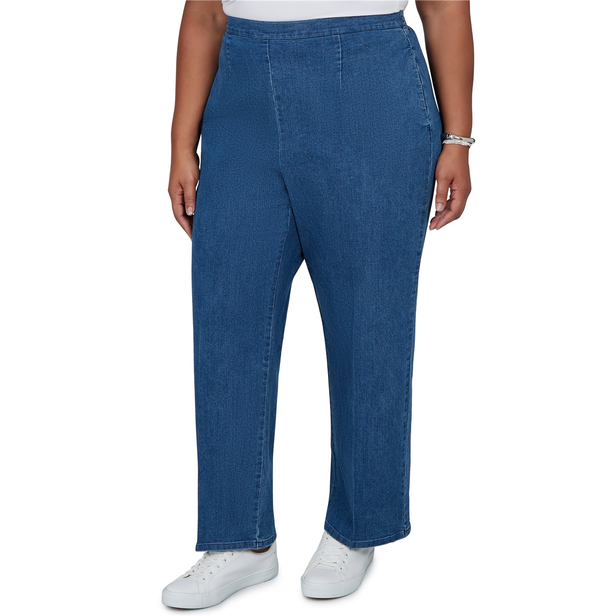 Plus Size Alfred Dunner Ann Arbor Pull On Jeans - Short Length