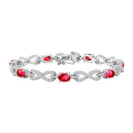 Gemstone Classics&#40;tm&#41; Lab Created Ruby & Sapphire Infinity Bracelet