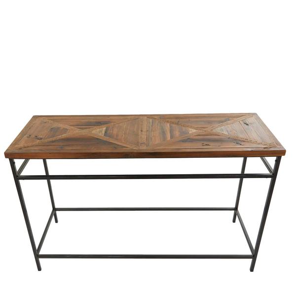9th & Pike® Brown Metal Rustic Console Table
