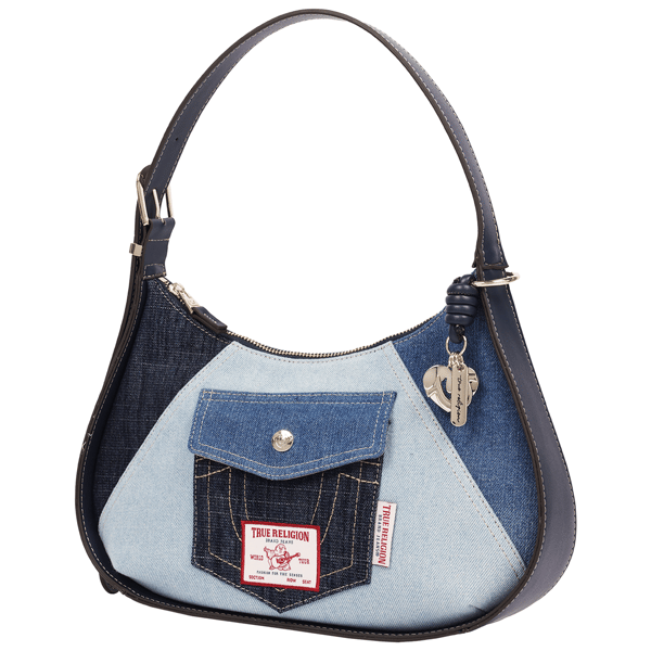 True Religion Color Block Denim Zip Top Hobo