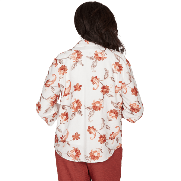 Womens Alfred Dunner Spice Market Paisley Floral Collared Two In