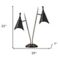 HomeRoots 22in. Black Cone Two Light Desk Lamp - image 2