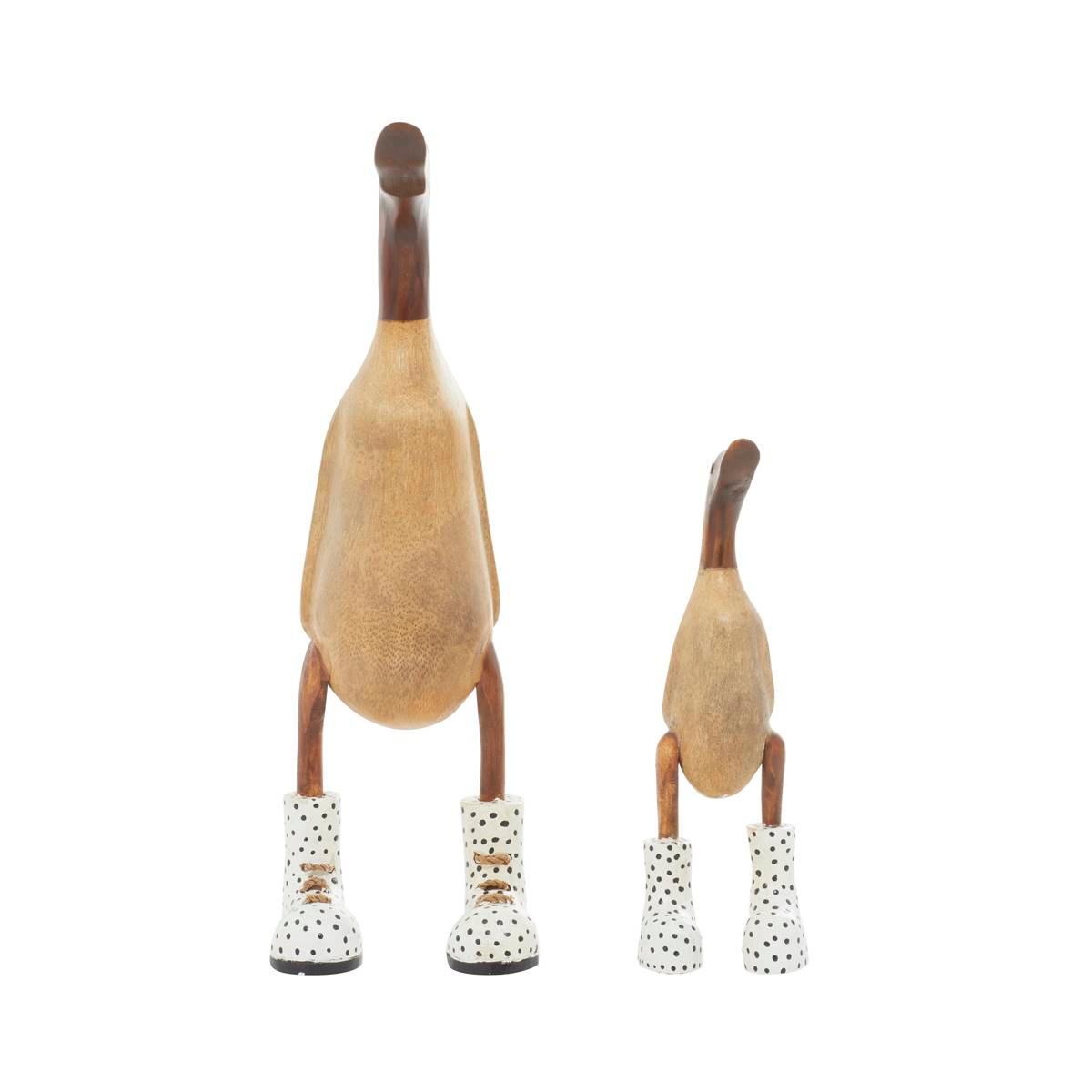 9th &amp; Pike® Decorative Natural Wood Polka Dots Ducks - Set Of 2