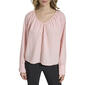 Womens Calvin Klein Long Sleeve V-Neck Windowpane Jacquard Blouse - image 1