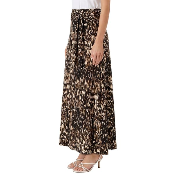 Womens NY Collection Pull On Tie Waist Brown Pelage Maxi Skirt