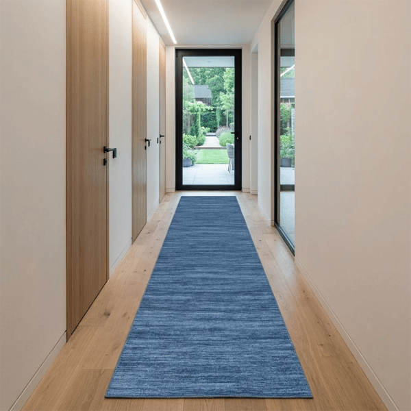 HomeRoots Blue Abstract Washable Runner Rug - image 